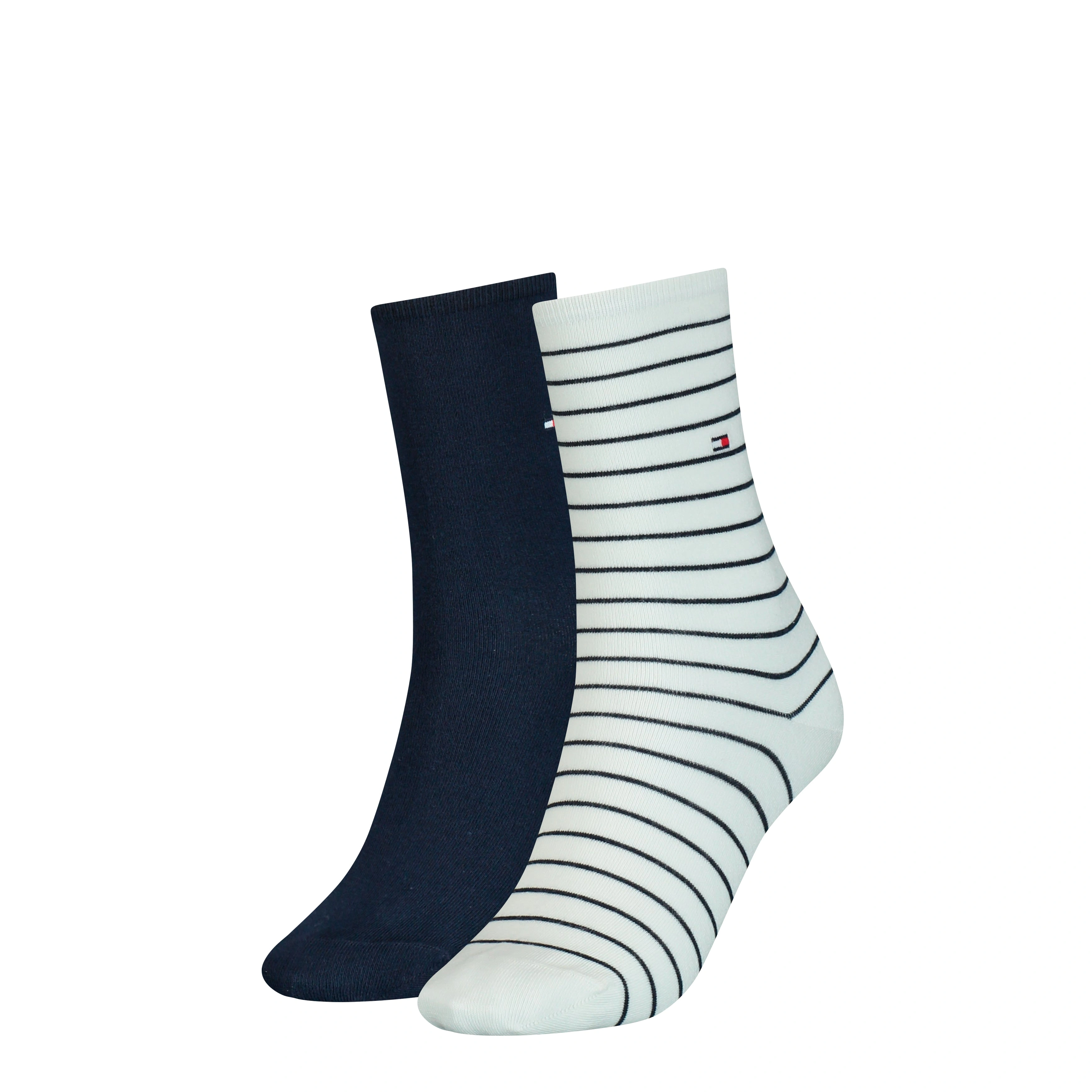 Tommy Hilfiger Crew Socks: 2-Pack White Stripes - Effortless Cool Vibes.