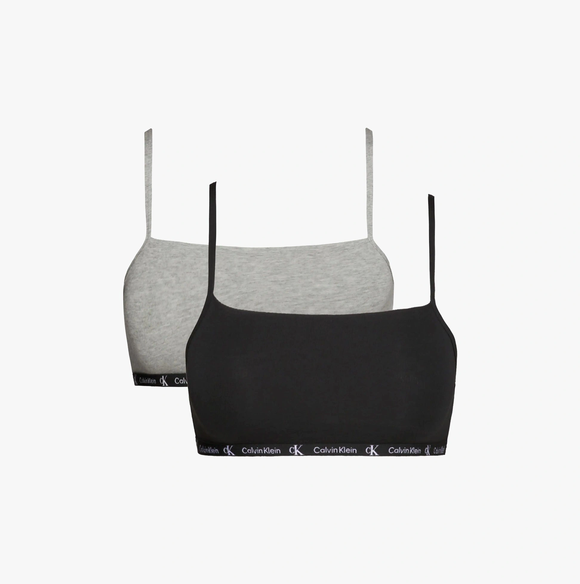 Vintage Calvin Klein Cotton Bralette 2-Pack Black Heather Comfort