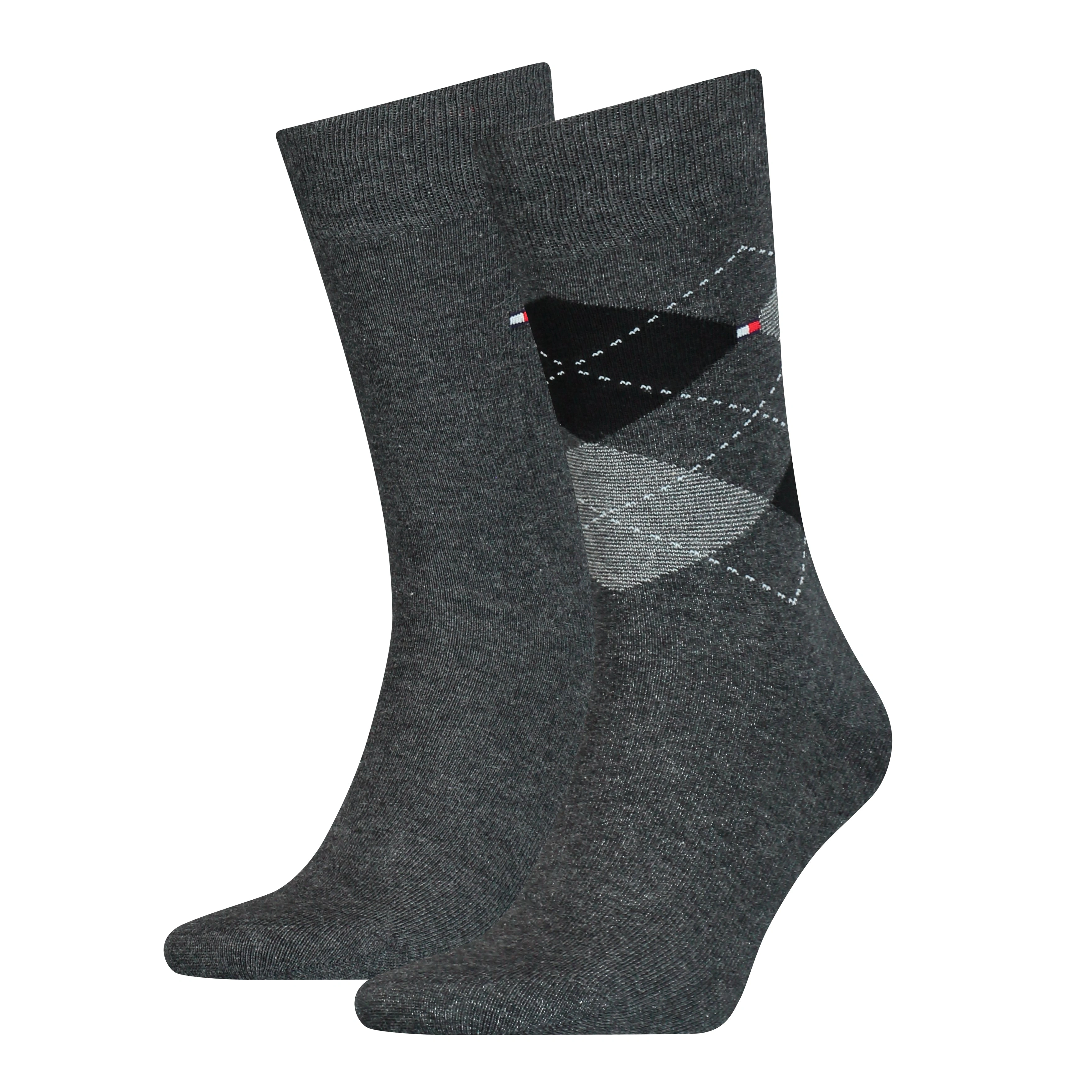 Fresh Tommy Hilfiger Checkered Crew Socks 2-Pack Grey Style